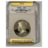 1993-S SGS PR 70 CAM Silver JFK Half
