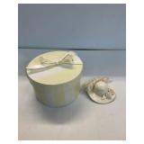 1999 Vintage Hat with white ribbon 3 1/4" diameter