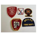 Lot of 5 Vintage Fire Dept Patches