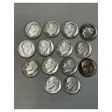 14 Silver Roosevelt Dimes