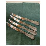 Set of 4 International Silver Steak Knives