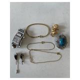 Brooch with Stone & 3 Bracelets, Monet Duck &