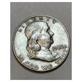 1958-D D Franklin Half Dollar