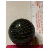 Green/Gold Glittered Shooter Vortex Swirlmarble 1"