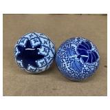 2 Smaller Antique Carpet Balls