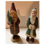 2 Rustic Santa Claus - 1 Leg Repaired