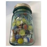 Pint Jar of Marbles - LG Cat Eyes
