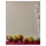 6 Yellow/Orange/White Swirlmarbles - 5/8"