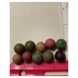 10 Clay Marbles - 1/2" Mostly