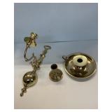 3 Heavy Brass Candle Holders