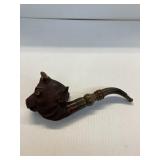 Bull Figural Pipe with glass eyes