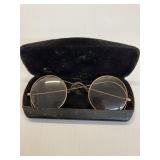 Wire Rim Glasses with Case
