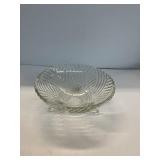 Anchor Hocking 3 Footed Swirl Bowl - vintage