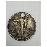 1945 Standing Liberty Half with Hole