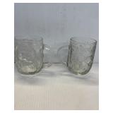 Santa and Flower Glass Cups