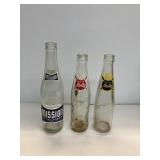 3 Vintage Soda Bottles