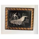 Vintage Mother of Pearl Peacock Picture