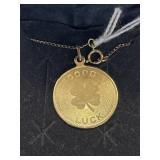 18" 12K G.F. Chain w/ "Good Luck" Charm