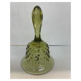 Green "Hobnail" Bell 5 1/2 Tall