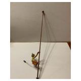 Metal Climbing Monkey on Pole 18 3/4"