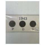 1943 PDS Steel Pennies