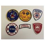 Lot of 6 Vintage Fire Department Patches