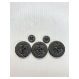 lot of 5 US Navy Pea Coat Buttons