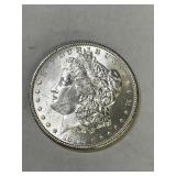 1896 AU + Morgan Silver Dollar
