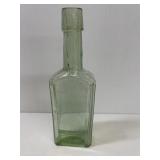 Antique Clear Green hand blown bottle