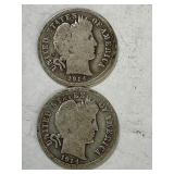 1914 & 1914 D Silver Barber Dimes