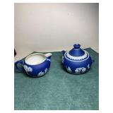 Wedgewood England Creamer/sugar bowl dark blue