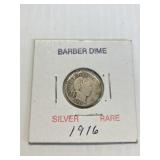 1916 Silver Rare Barber Dime