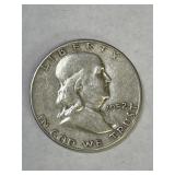 1952 S Franklin Silver Half Dollar