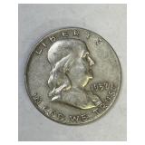 1957 DFranklin Silver Half Dollar
