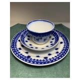 Blue and White Bowl, small & Large plate vintage