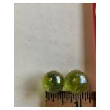 2 yellow iridescent 1/2" Marbles