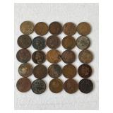 25 Indian Head Pennies
