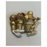Danecraft Gardening Brooch Pin