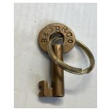 B&O Brass Hollow  Barrel key rare
