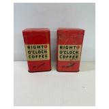 Lot of 2 8 O clock coffee tin banks
