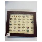 48 Costume Jewelry Rings w/case