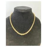18" Necklace sterling clasp pearl like