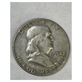 1952 D Franklin Silver Half Dollar