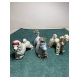 3 Small Poodles white 1 occupied Japan 1 marked 49