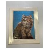 Vintage Metal Art Picture of A Cat