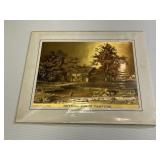 Vintage Gold Metal Art ï¿½Farm Pastureï¿½ Picture