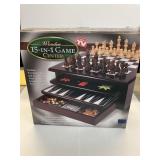 (NEW) Wooden 15-in-1 Game Center