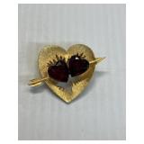 JJ Jonette Heart Brooch