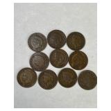 10 Different Date Indian Head Cents
