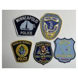 Lot of 5 Vintage Police Patches